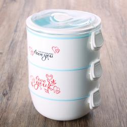 心形小號三層便當(dāng)盒（簡