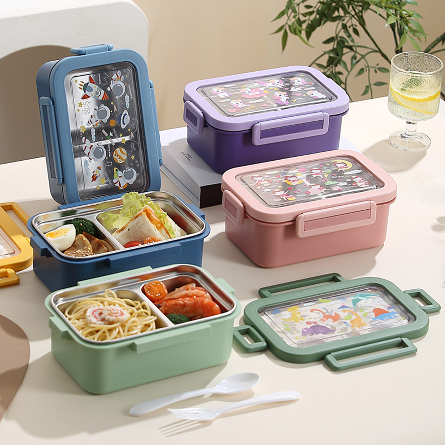 卡通不銹鋼飯盒800ml